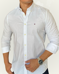 Camisa Tommy Hilfiger Slim Fit color blanco