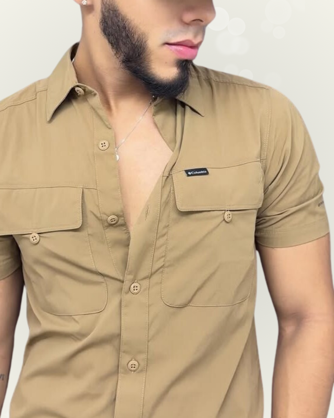 Camisa Columbia color café
