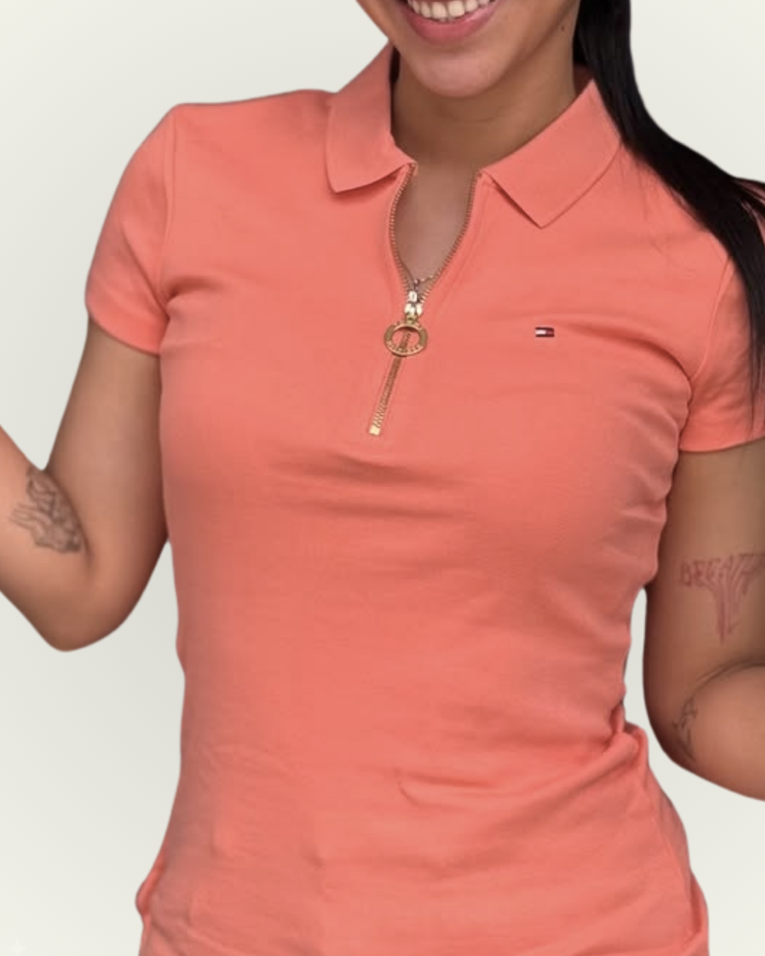 Polo Tommy Hilfiger Slim Fit color coral