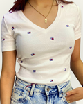 Blusa Tommy Hilfiger color blanco estampado