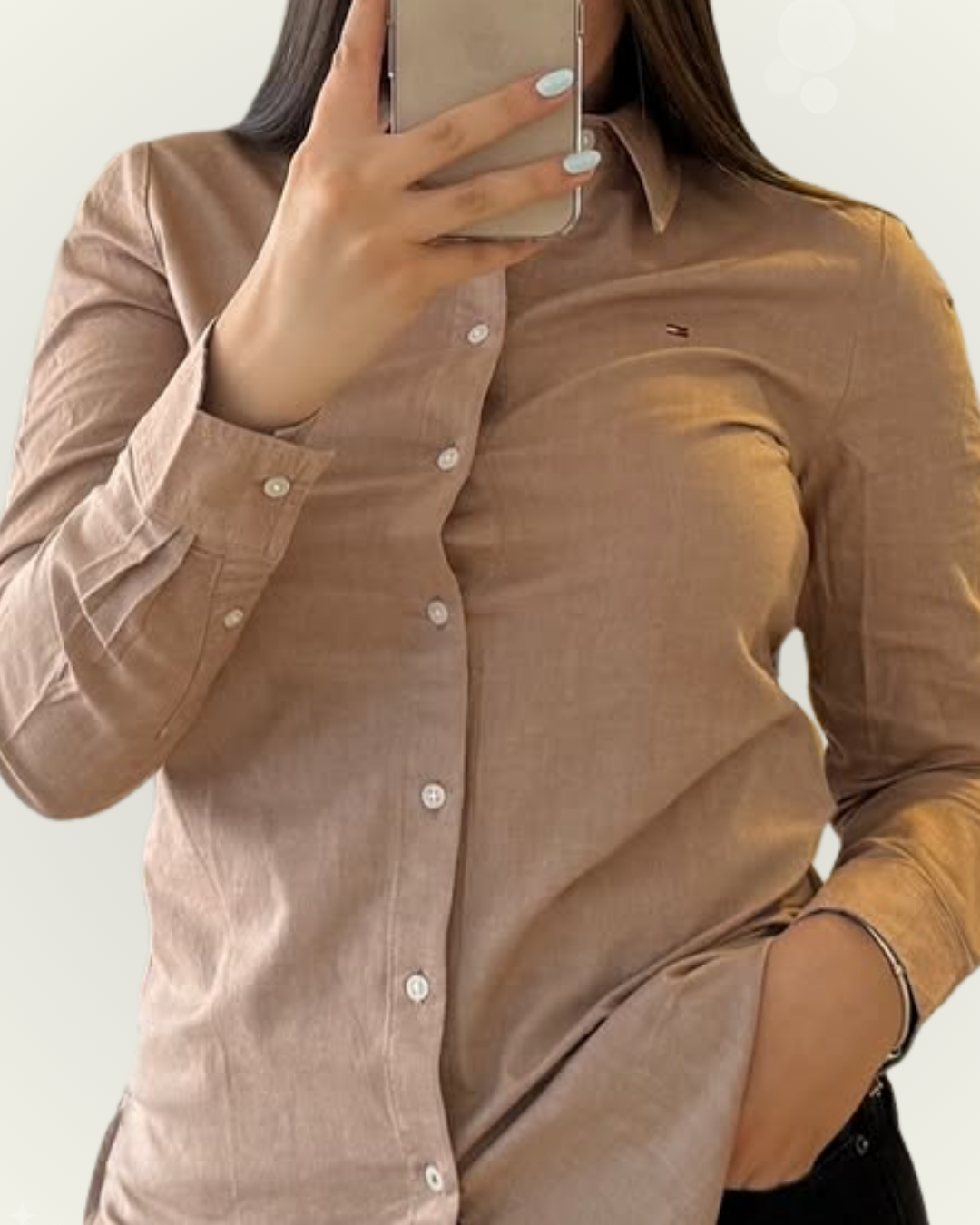 Camisera Tommy Hilfiger color café