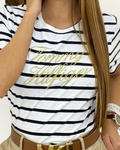 Blusa Tommy Hilfiger color blanco rayas azules