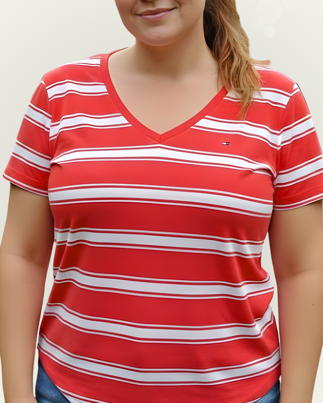 Blusa Tommy Hilfiger color rojo rayas blancas