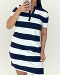 Vestido Tommy Hilfiger color azul rayas blancas