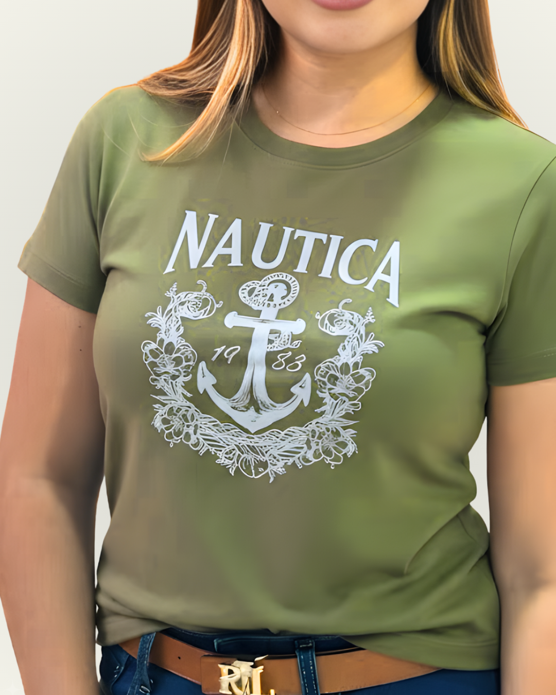 Blusa Náutica color verde estampado