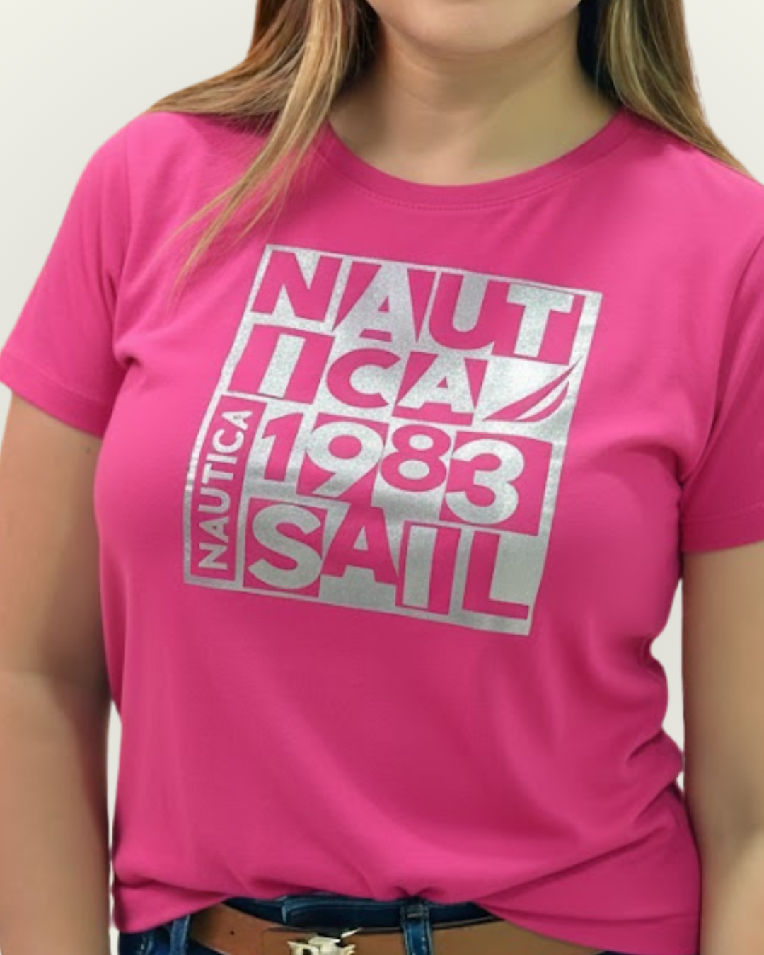 Blusa Náutica color fucsia estampado