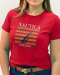 Blusa Náutica color rojo estampado