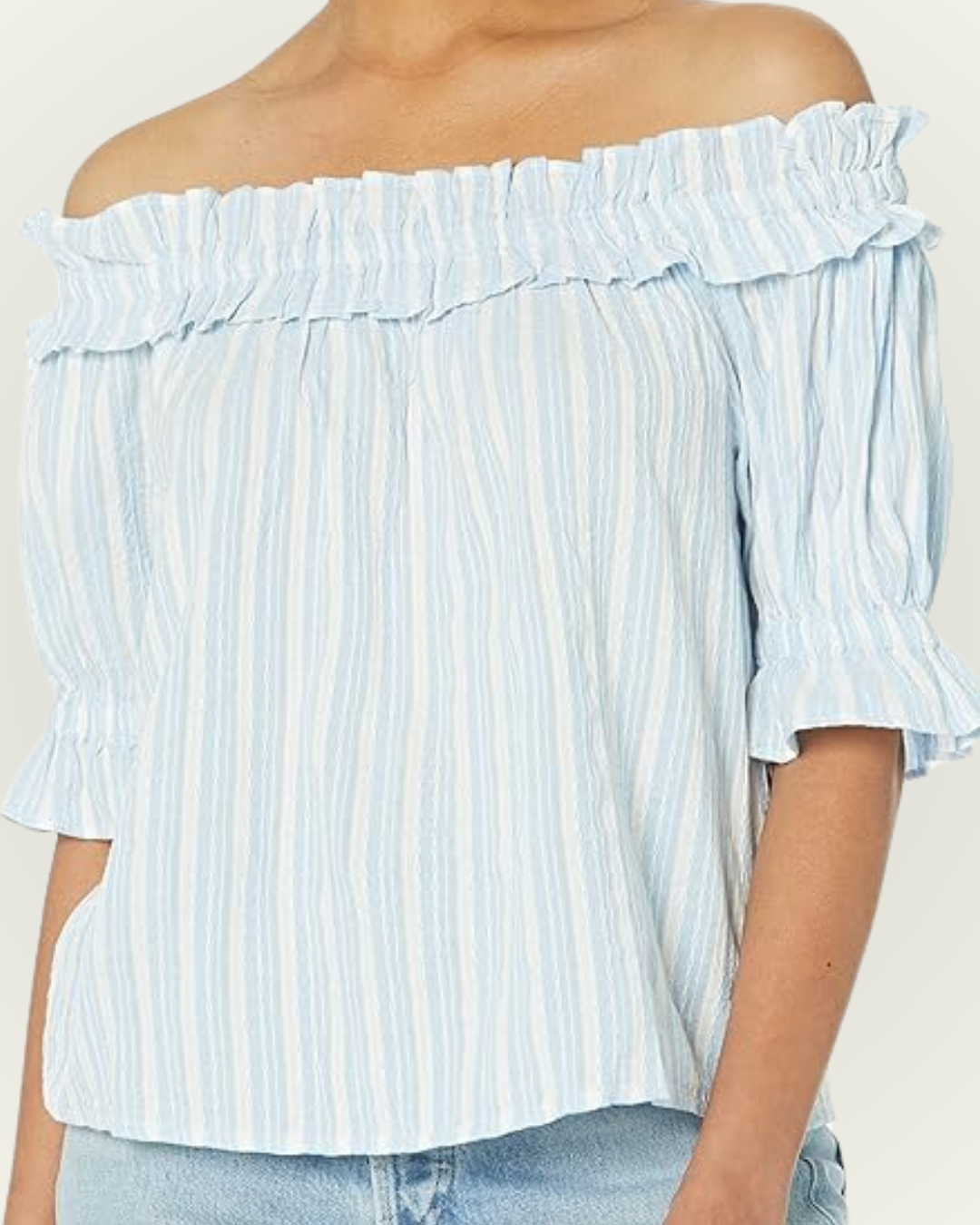 Blusa Tommy Hilfiger color blanco rayas celestes