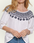 Blusa Tommy Hilfiger color blanco estilo campesino