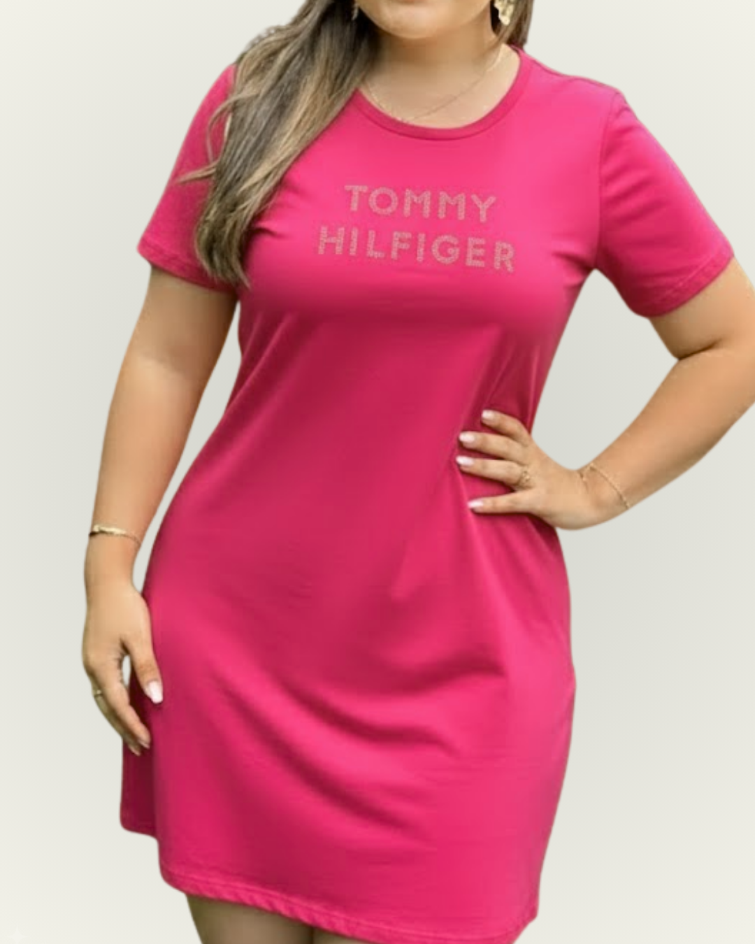 Vestido Tommy Hilfiger color fucsia