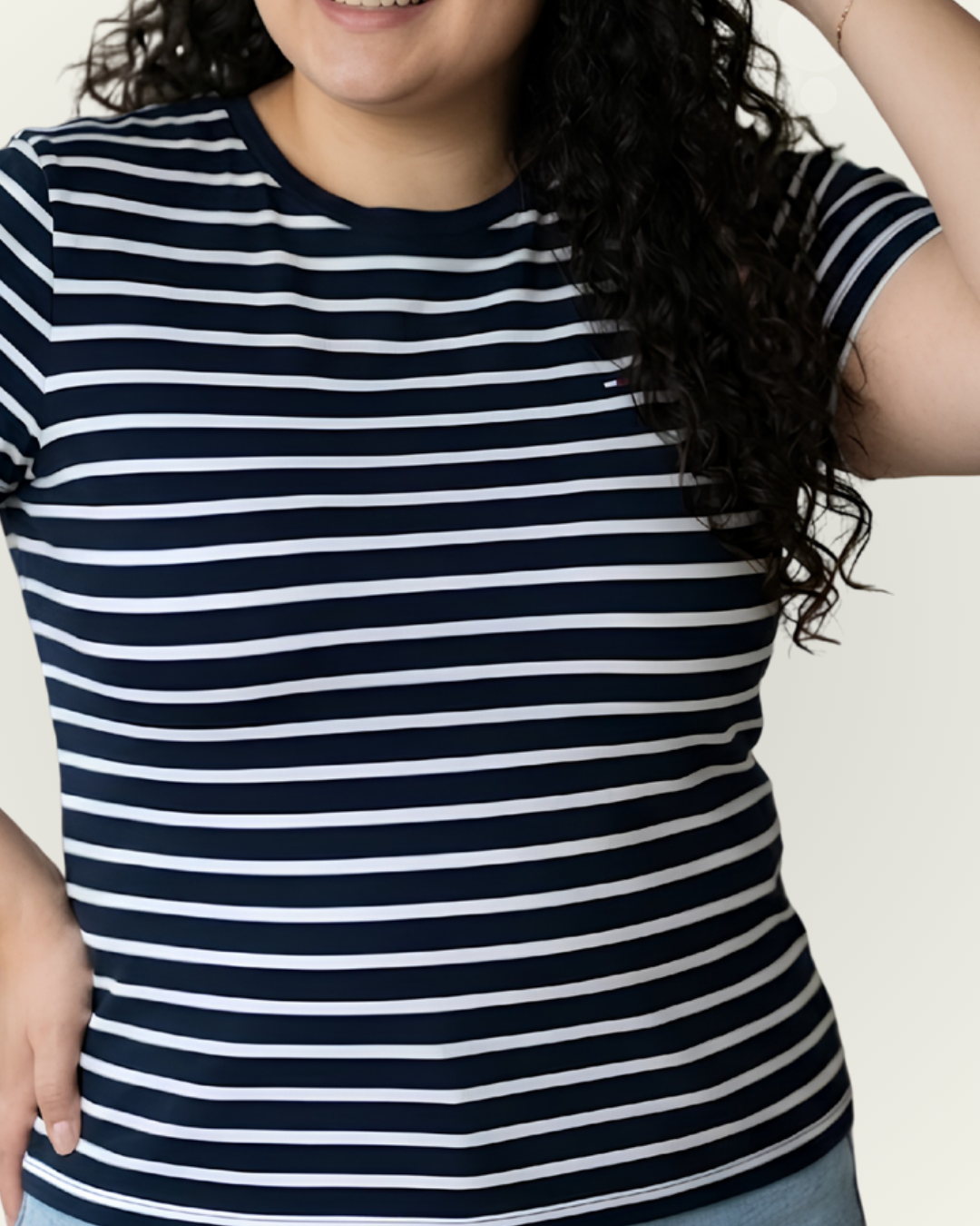 Blusa Tommy Hilfiger color azul rayas blancas