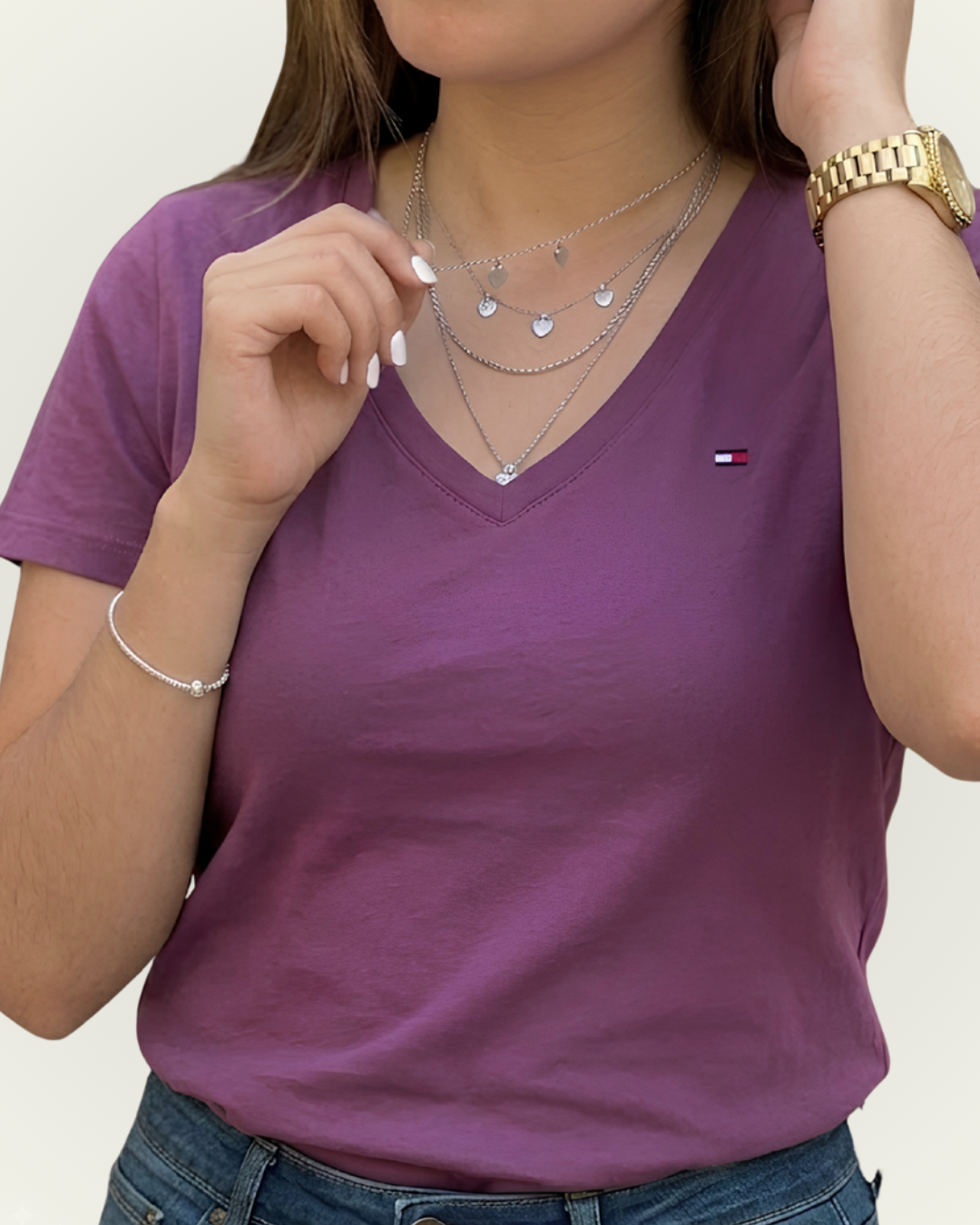 Blusa Tommy Hilfiger color morado