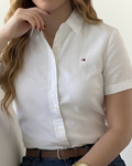 Camisera  de lino Tommy Hilfiger color blanco
