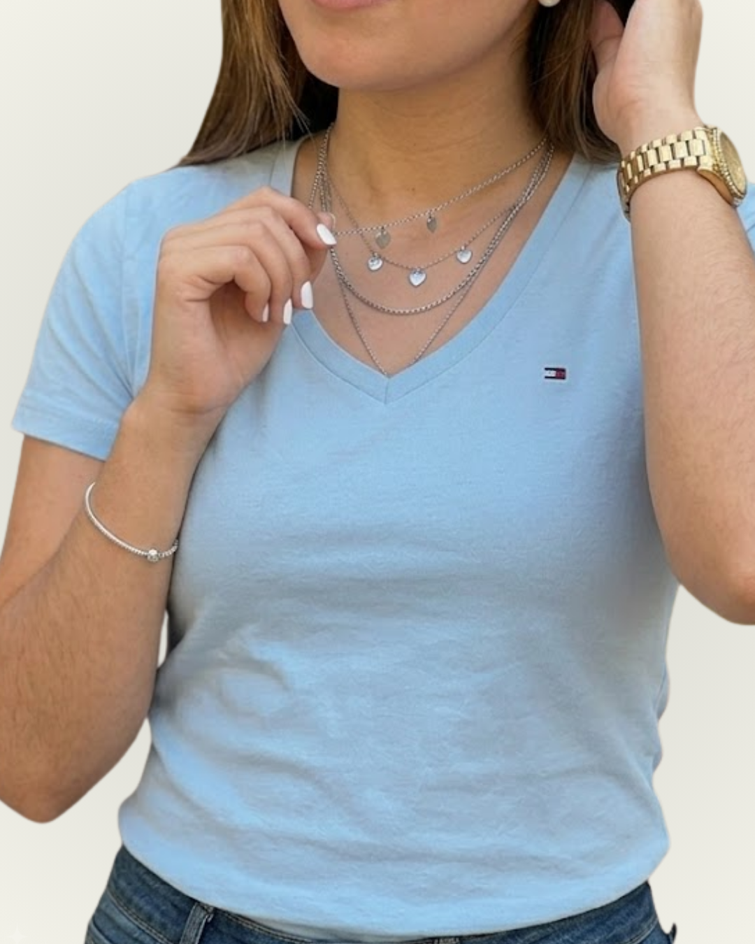 Blusa Tommy Hilfiger color celeste