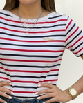 Blusa Tommy Hilfiger color blanco rayas multicolor