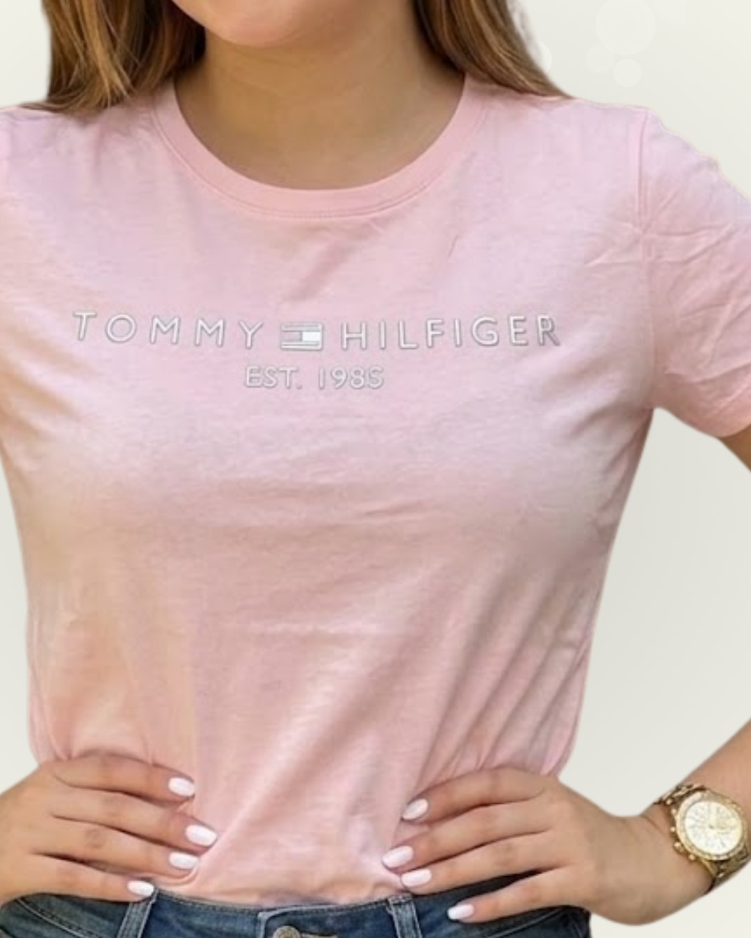Blusa Tommy Hilfiger color rosado estampada