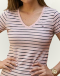 Blusa Tommy Hilfiger color rosado rayas multicolor