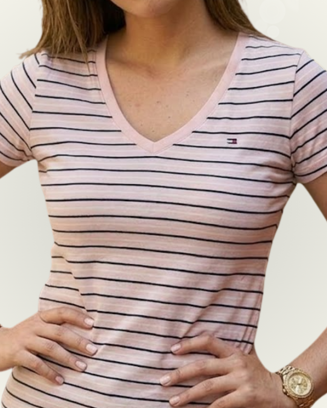 Blusa Tommy Hilfiger color rosado rayas multicolor